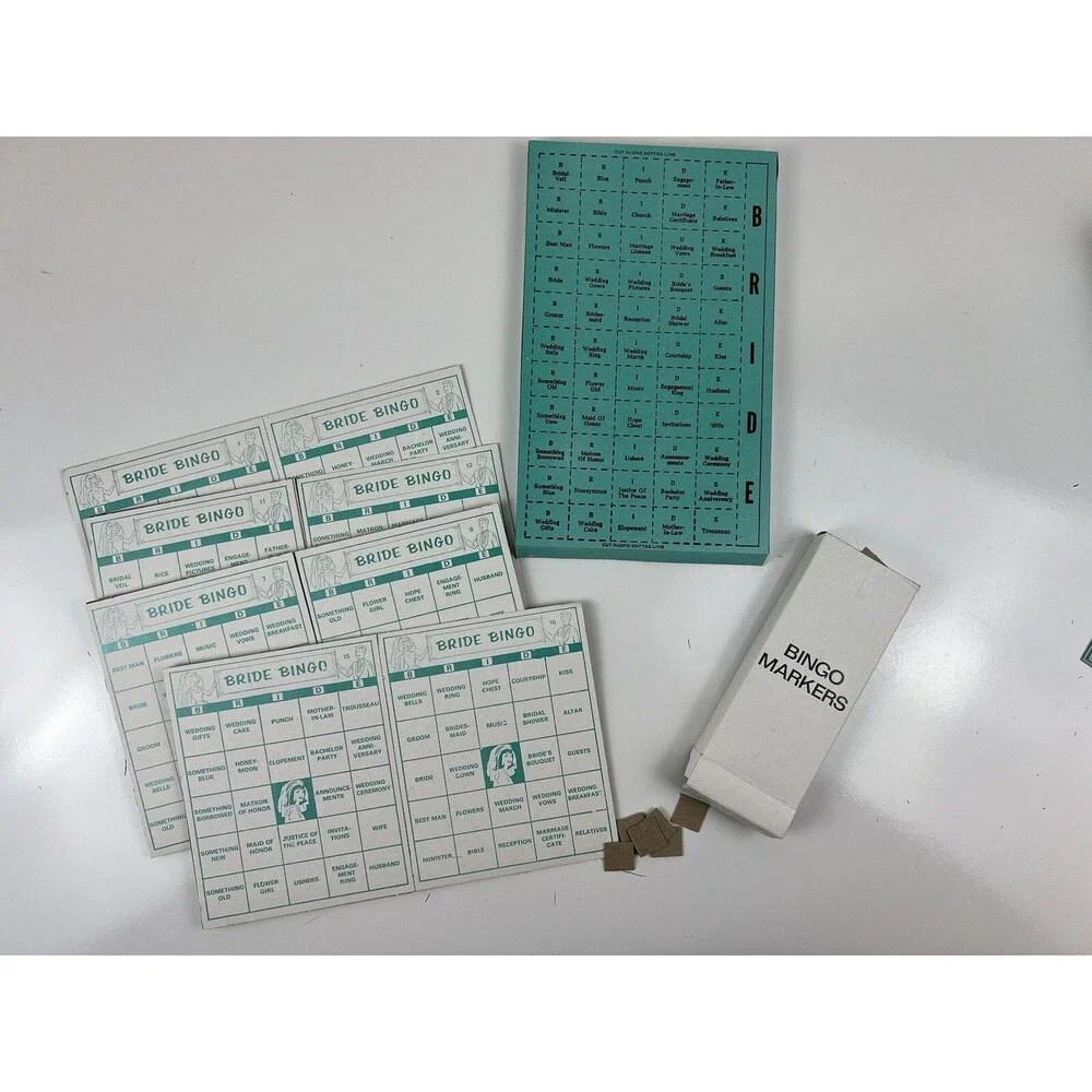 Vintage BRIDE BINGO by Leister Game Co, Toledo, OH 1957 Wedding Shower Game MCM